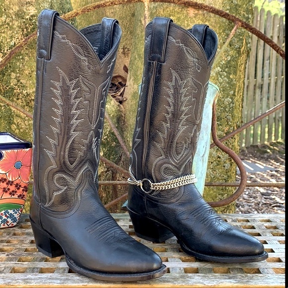 FRYE Near-NEW Black Cowgirl Cowboy Western Boots, Size 6.5 - Picture 4 of 12